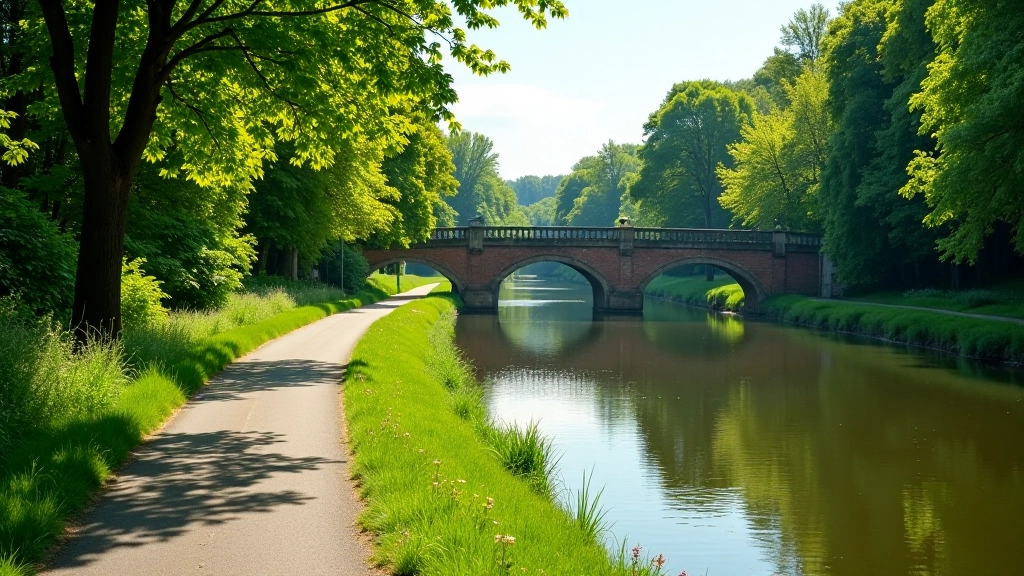 Ścieżka towpath wzdłuż kanału w Krakowie, ciche i bezpieczne miejsce do spacerów